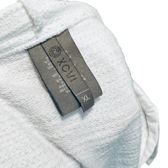 ✌️OUT✌️XCVI Jacket Hoodie Towel Cotton Women's XL Crisp White Cover Up Beach - Picture 3 of 5